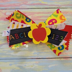 School Bows,  Pencil  Bows, Cookie Bows,  Craft, Ribbon, Bows, Cookies, Cookie Maker, Cookie Packaging, gift packaging, bows, school,