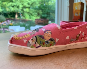 Toy Story Toms Toy Story Themed Hand-Painted TOMS Shoes