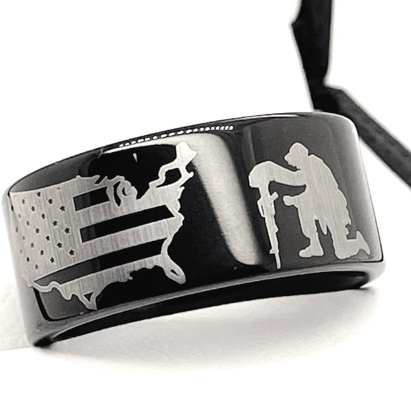 Wedding Band for Men American Flag Etsy