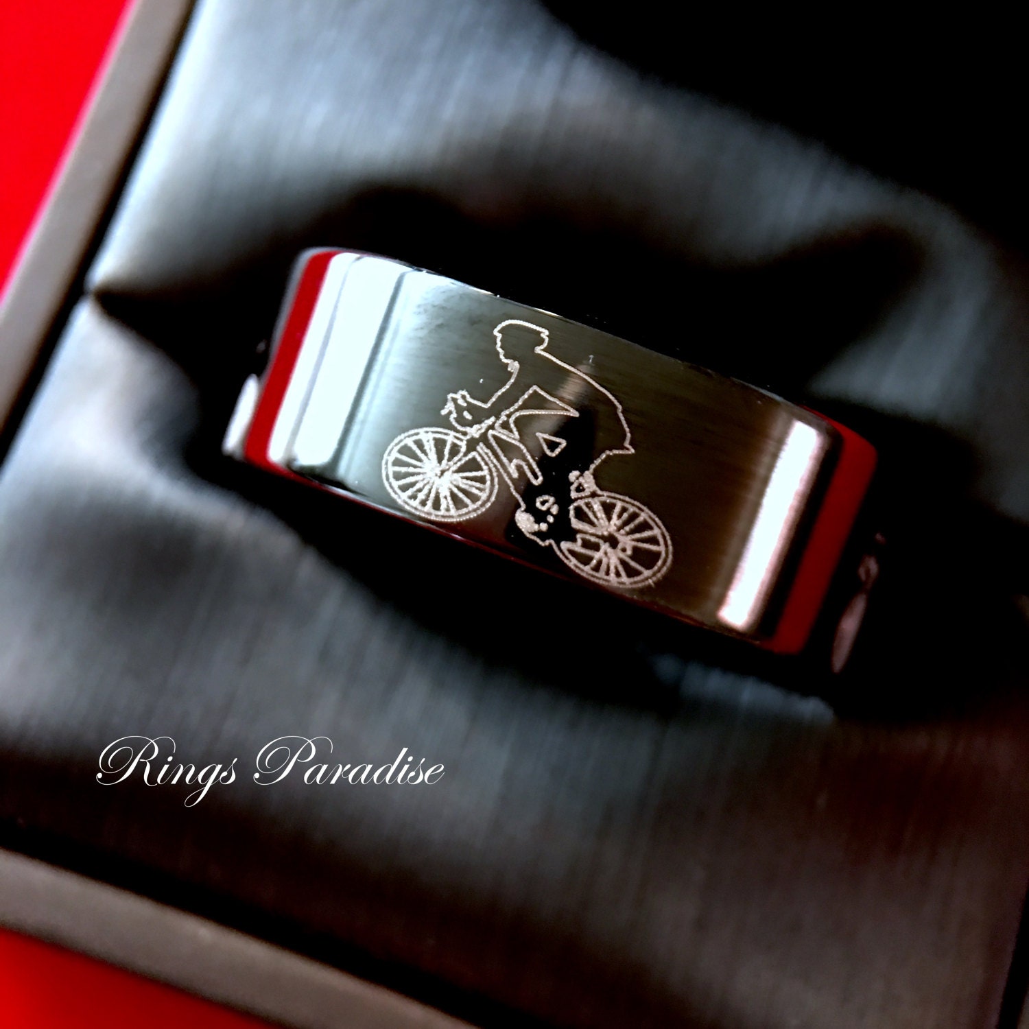 Sport Rings Cycling Race Ring Mens Tungsten Bands Custom Etsy