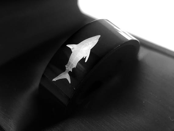 Wedding Band Men s Tungsten Ring Shark Ring Custom Engraved