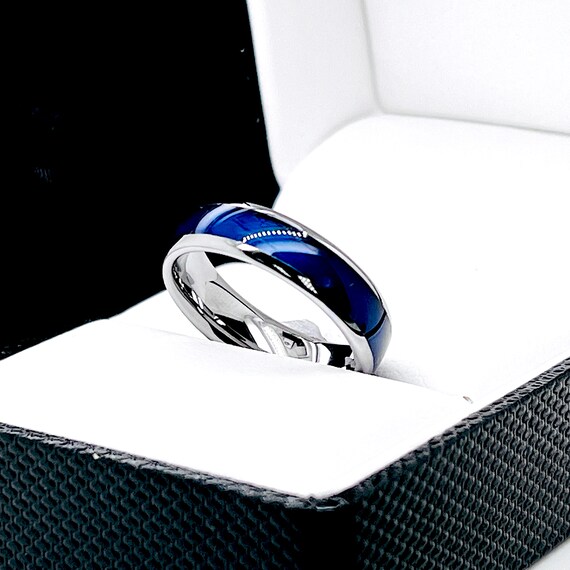 Blue engagement rings for men deals
