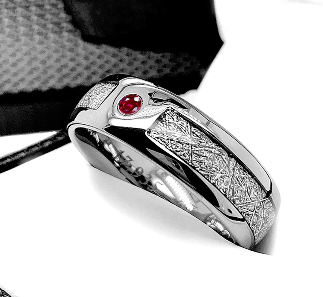 Meteorite Ring, Meteorite Wedding Ring, Engagement Ring, His and Her