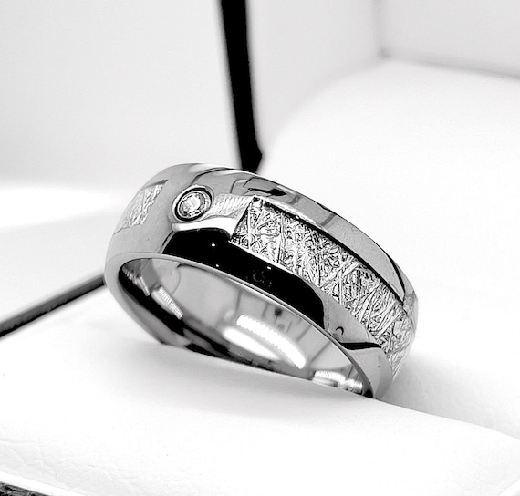 Meteorite inlay deals ring