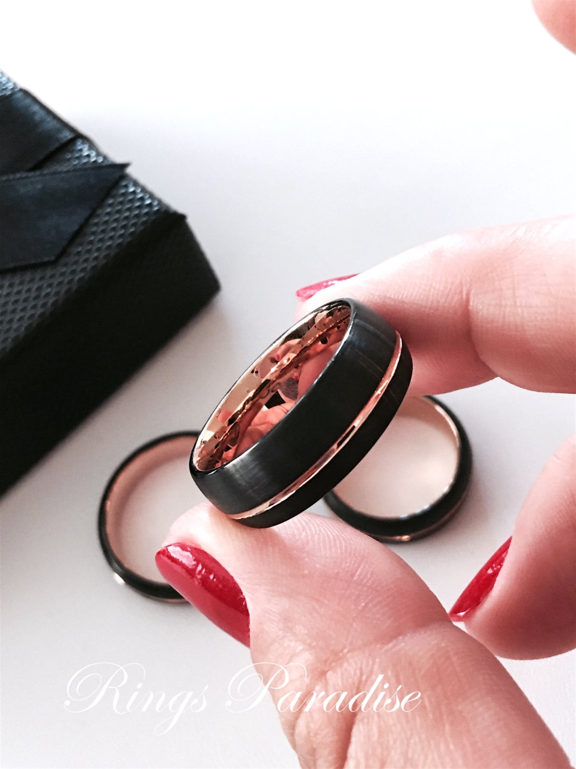 Matching Wedding Bands Couples Wedding Rings Rings Tungsten Etsy