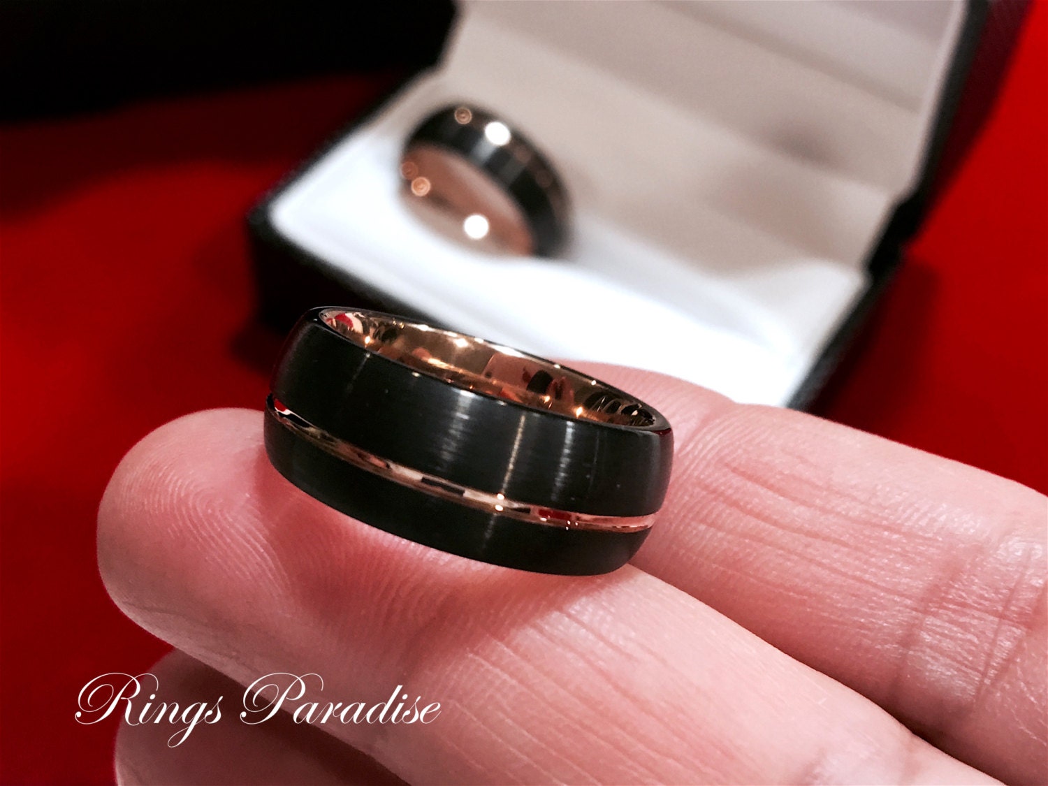 Matching Wedding Bands Couples Wedding Rings Rings Tungsten Etsy