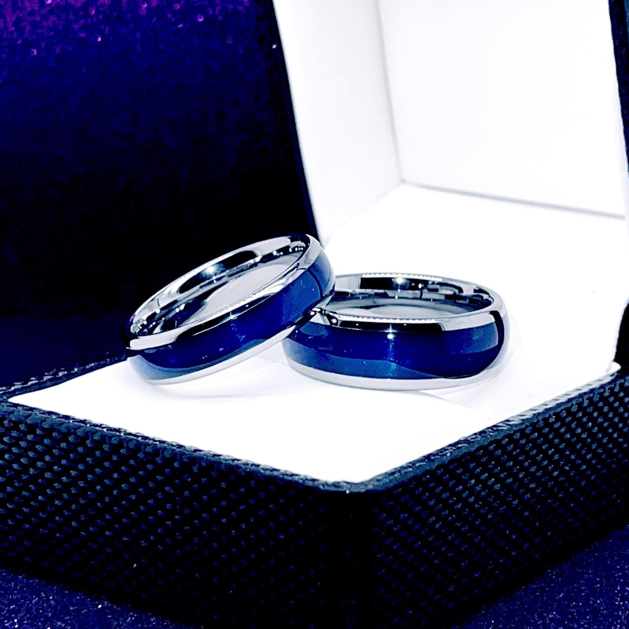 タングステン製結婚指輪 | ブルーアゲートのペアリングセット | 彼と 