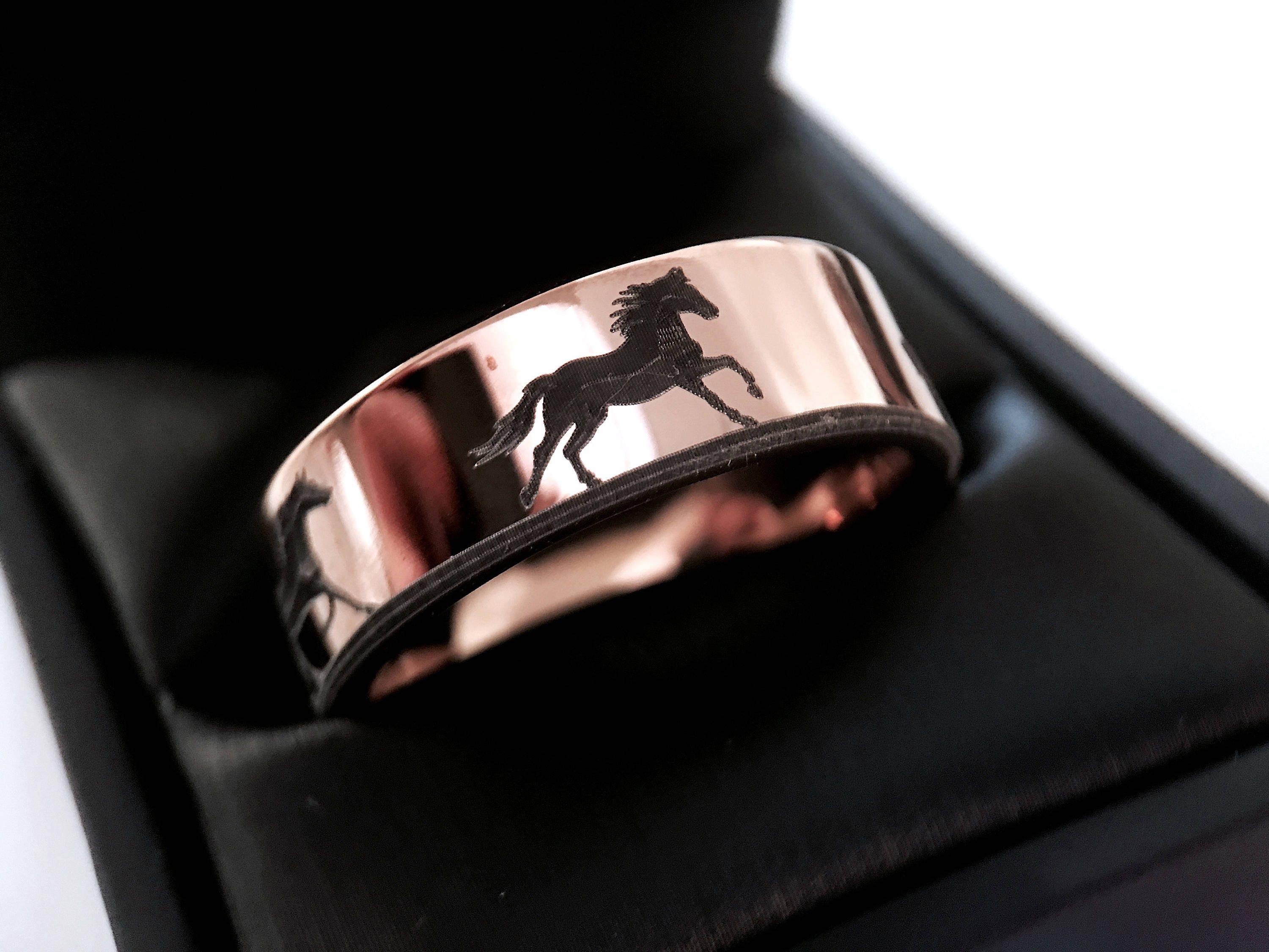 Wedding Bands Horses Jewelry Horses Rings Mens Wedding Etsy