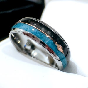Black agate sale band ring