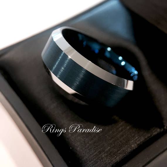 100S JEWELRY Tungsten Rings for Men Two Tone Silver India | Ubuy