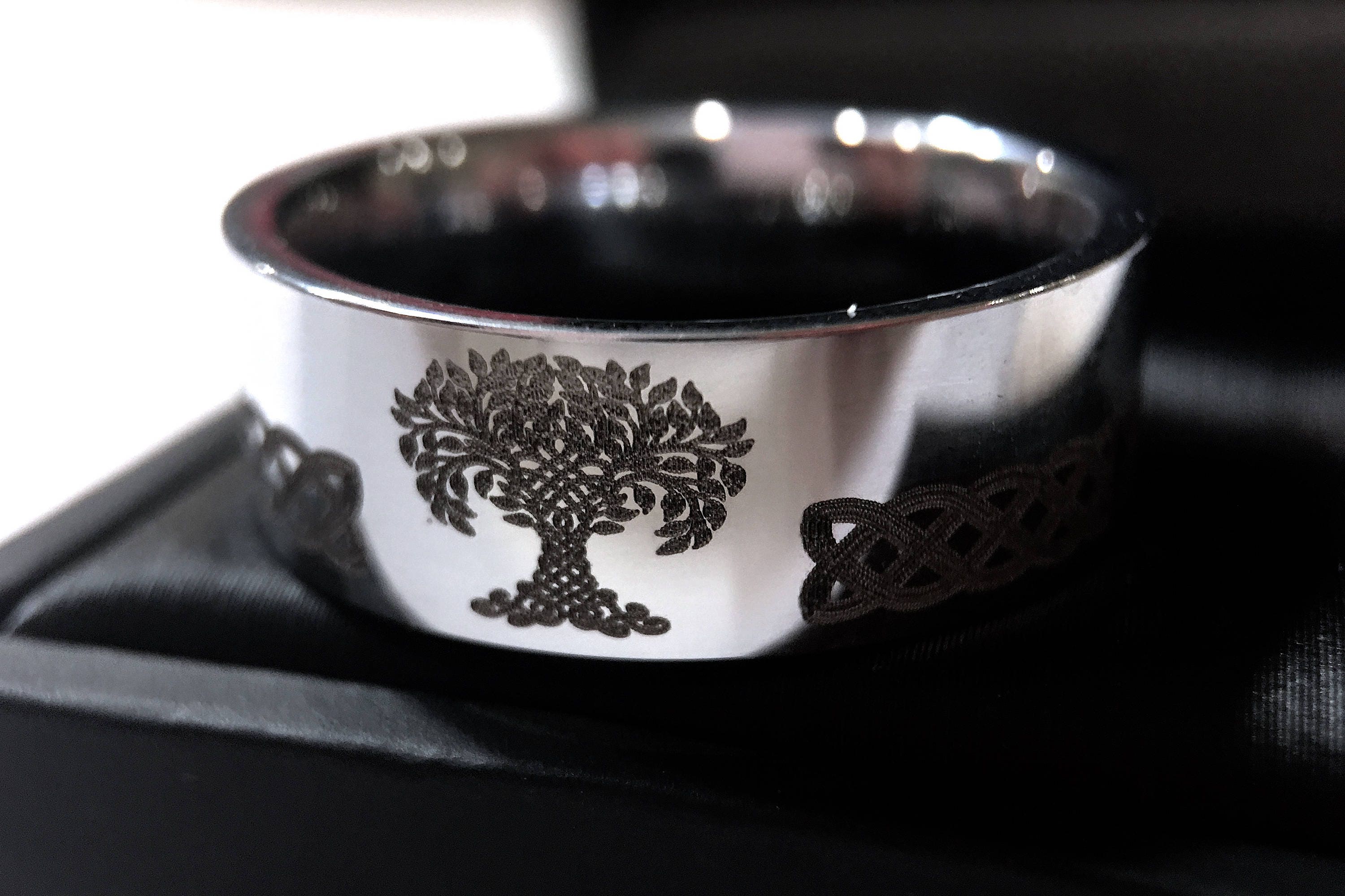 Tree of Life Ring Celtic Wedding Band Love Knot Ring Mens | Etsy