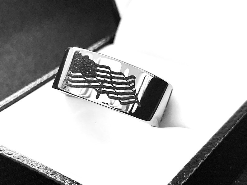 American Flag Ring Tungsten Wedding Band Mens Tungsten Ring | Etsy