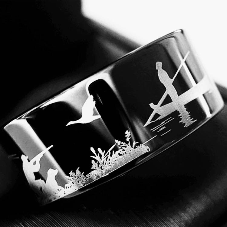 Duck Hunting Ring Fisherman Ring Duck Band Wedding Ring