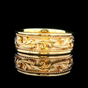 Wedding Band | 14k Gold Celtic Knot Ring | Celtic Wedding Bands for Men & Women | Irish Engagement Ring | Pagan Jewelry | Celtic Ring 8mm