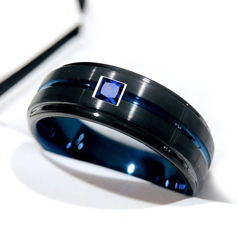 Mens Wedding Bands Mens Ring Engagement Ring Mens Tungsten Etsy