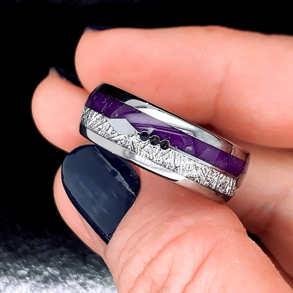 Purple Wedding Ring Etsy