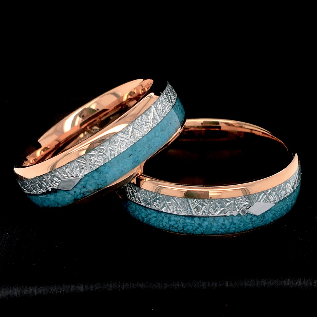 Turquoise Rings Matching Ring Sets Wedding Bands Tungsten - Etsy