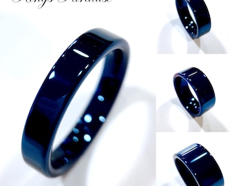 Blue Tungsten Ring, Couples Wedding Ring, Wedding Band Sets, Mens Tungsten Band, Tungsten Rings, His and Hers, His and Hers  Promise Rings