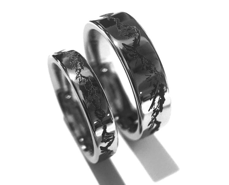 Bands Mountain Engraved Ring His Promise Rings Tungsten Wedding Band Engagement Ring Mens Wedding Band Tungsten Carbide Tungsten Ring