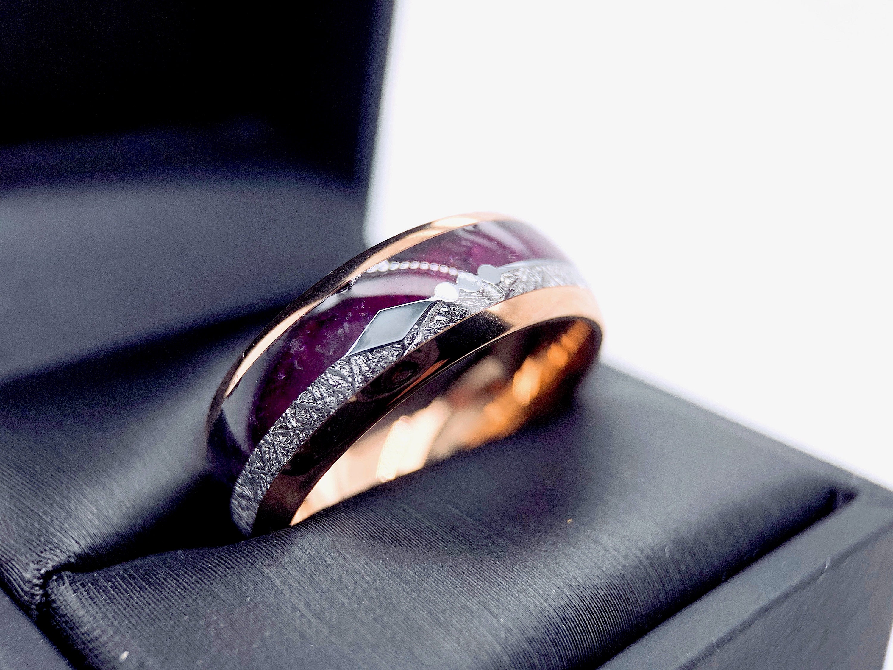 Purple Wedding Ring - Handcrafted Titanium Wedding Ring | ROYAL SWIM OUT