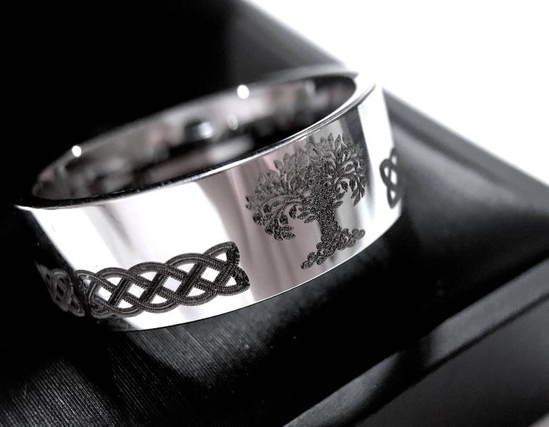 Tree of Life Ring Celtic Wedding Band Love Knot Ring Mens - Etsy