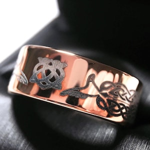 Claddagh Ring Wedding Bands | Rose Gold Tungsten Ring | Celtic Jewelry | Irish Ring | Men’s Ring | Engagement Ring | His and Hers Gift | 8mm