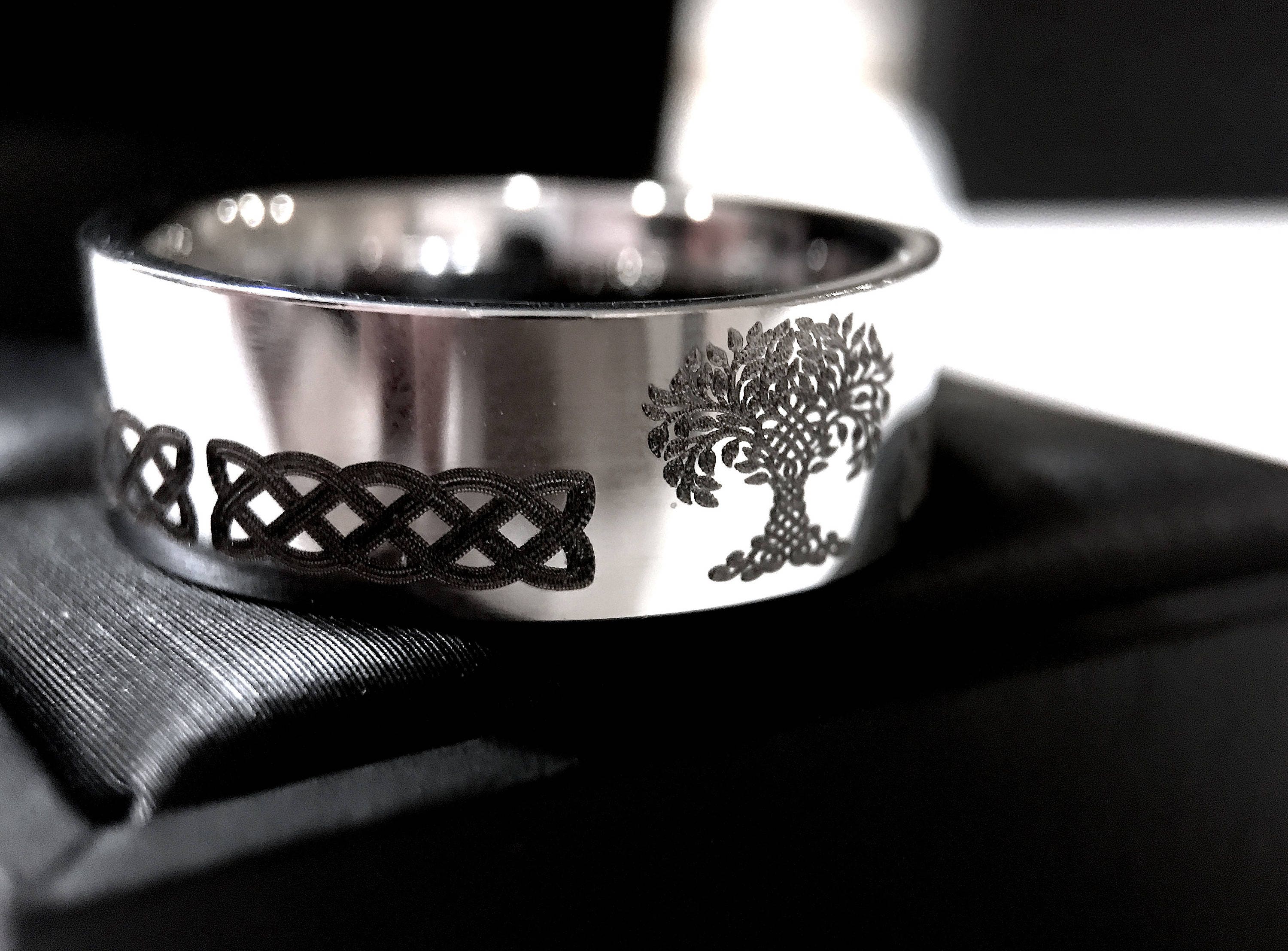 Tree of Life Ring Celtic Wedding Band Love Knot Ring Mens | Etsy