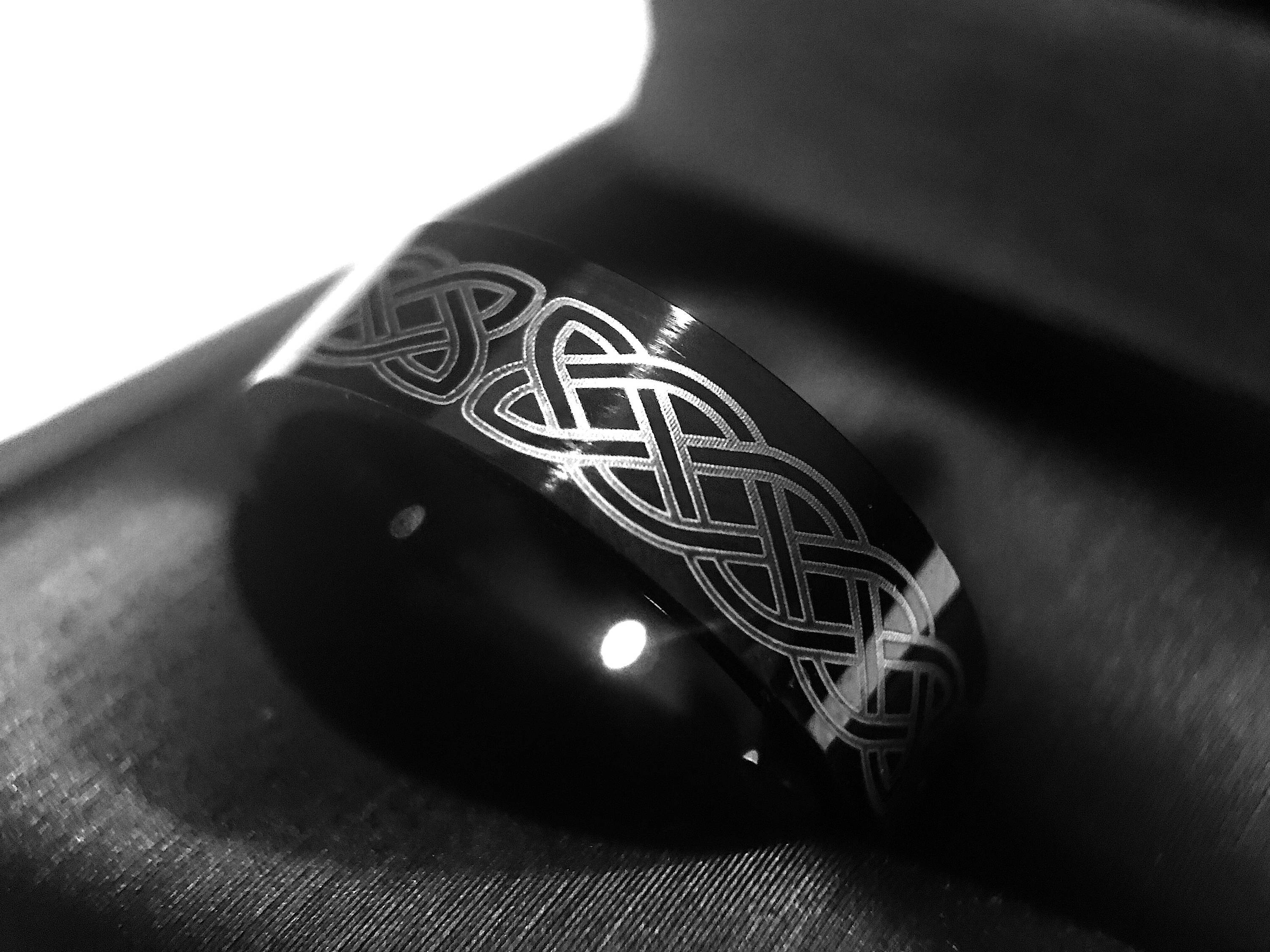 Mens Tungsten Ring Celtic Tungsten Ring Celtic Knot Ring Etsy