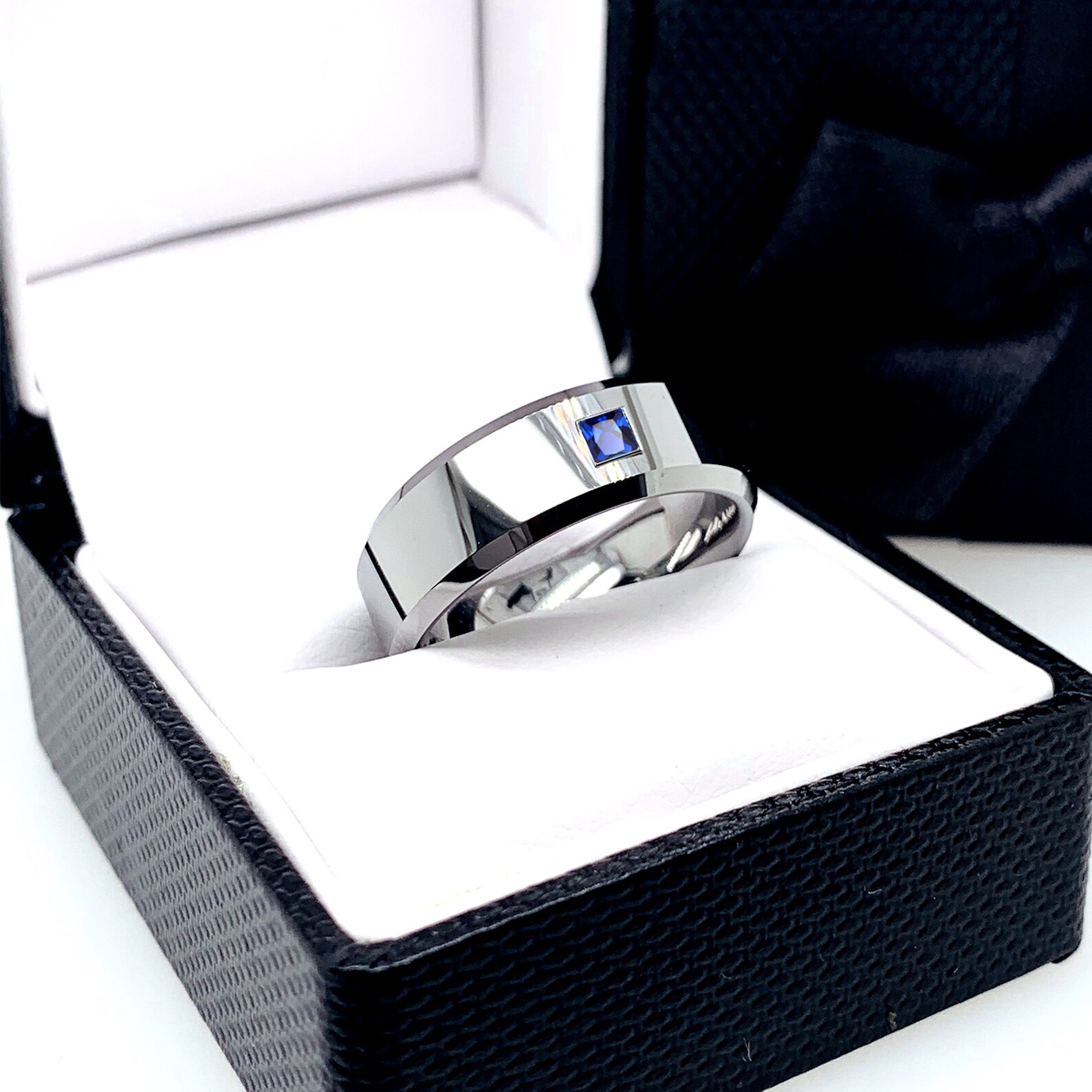 Red Ruby Stone Ring Mens Wedding Band His Promise Ring Mens Etsy