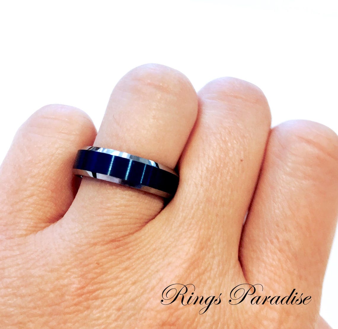 Blue Wedding Bands Mens Blue Rings Mens Engagement Rings Etsy