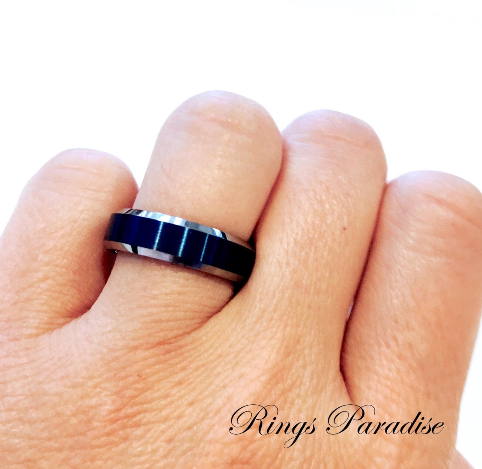 Blue Wedding Bands Mens Blue Rings Mens Engagement Rings Etsy