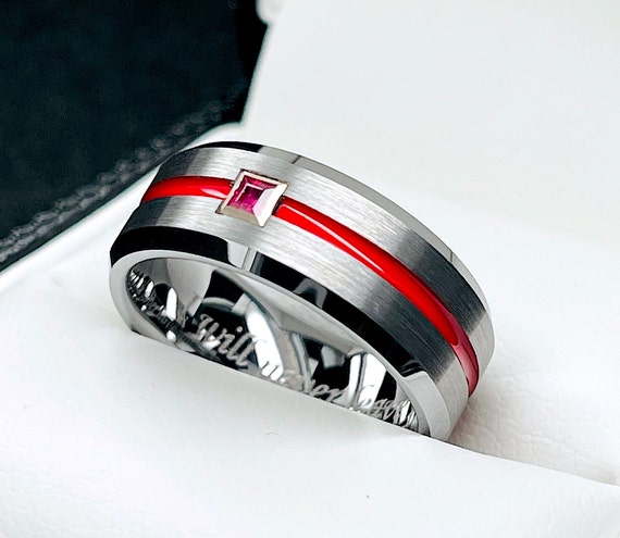 Tungsten carbide brushed hotsell mens wedding ring