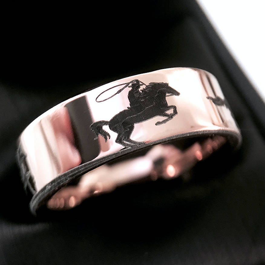 Wedding Bands Horses Jewelry Horses Rings Mens Wedding Etsy