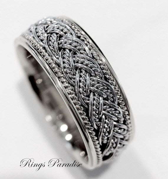 5mm Wide Celtic Design Band - 14k Gold or Platinum 5mm Wide Celtic Design Band - 14k Gold or Platinum