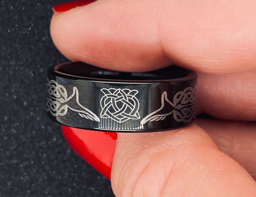 Hands Holding Heart Claddagh Ring Celtic Jewelry Mens