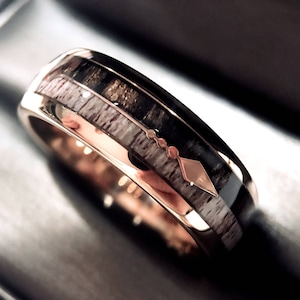 Mens Wedding Band, Engagement Ring Wedding Band, Mens Engagement Ring, Rings for Women, Rose Gold Tungsten Ring, Arrow Ring, Tungsten Ring