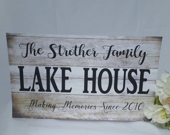 Personalized lake house sign, personalized lake sign, family lake house, established family sign, custom name sign,lake house sign