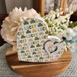 Wooden shamrocks St Patricks Day Decor, St Patricks Decor, St Patricks Day Tiered Tray Decor, Wood Shamrock Decor, four Leaf Clover Decor
