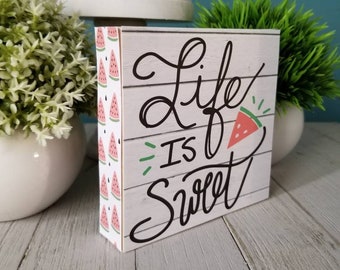 Watermelon Tiered Tray Sign, Farmhouse Kitchen Decor