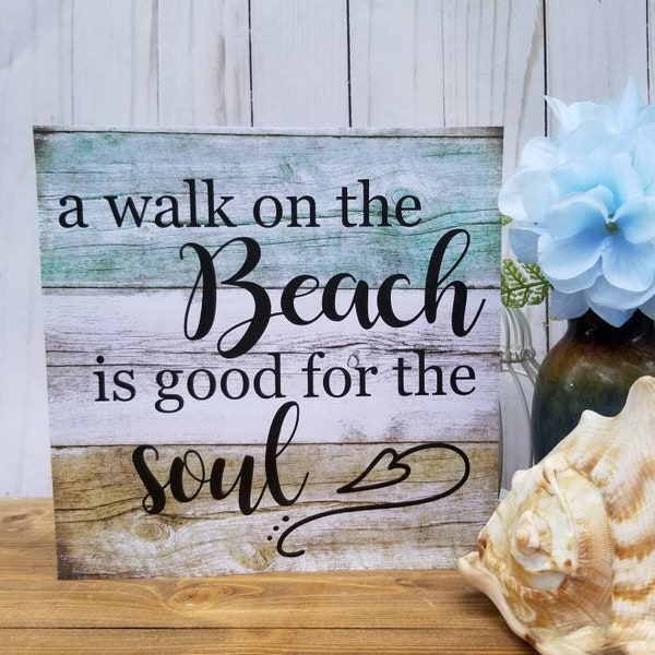 Panneau de plage rustique, décoration de maison de plage, art cottage côtier