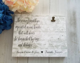 Personalized Friendship Sign, Long Distance Gift, Friends Forever