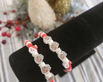 Braccialetti di perline Heishi in argilla natalizia, set impilabili per le feste - Italia