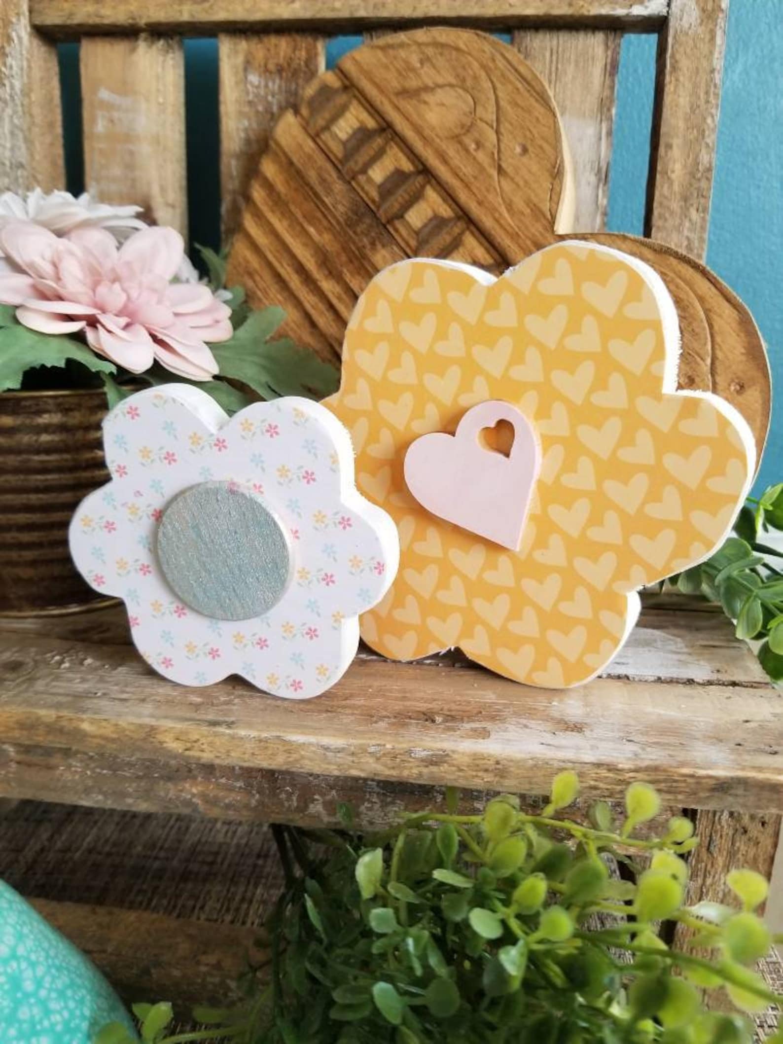 Wood Daisy, Wood Flower Cutout, Spring Flowers, Spring Farmhouse Decor ...