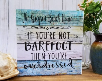 Personalized Beach House Sign, Distressed Wood Look, Coastal Decor
