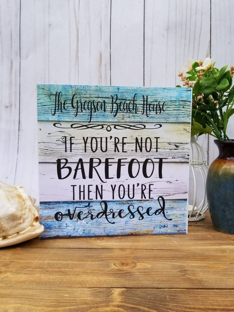 B.E.A.C.H 10x10 inch Wood Sign Home Décor Home & Living etna.com.pe