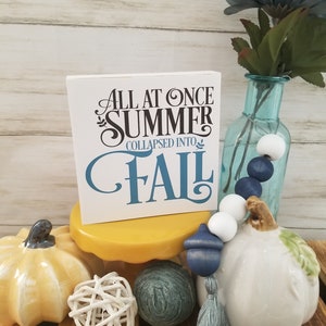 Tiered tray fall decor, tiered tray decor fall, farmhouse fall sign, farmhouse fall decor, wood fall signs, tiered tray mini signs image 7