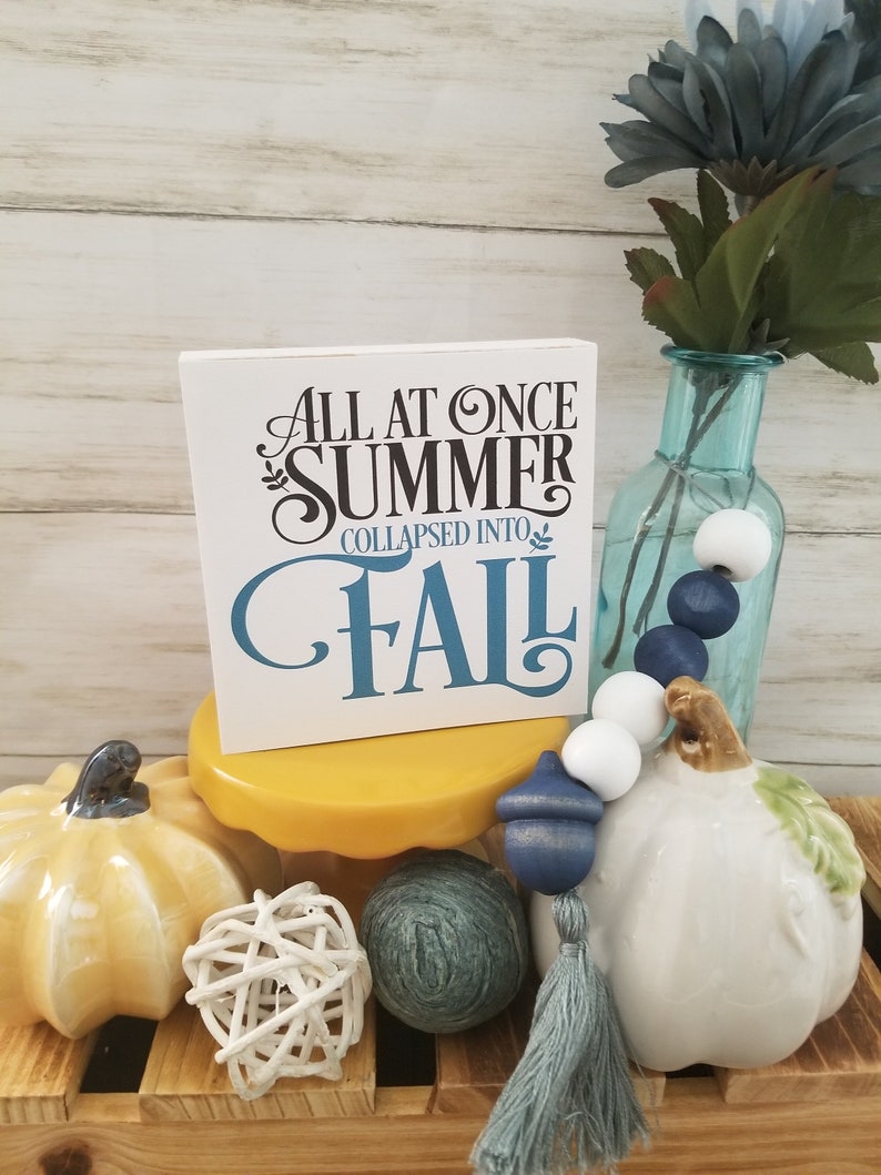 Tiered tray fall decor, tiered tray decor fall, farmhouse fall sign, farmhouse fall decor, wood fall signs, tiered tray mini signs image 7