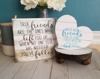 Friendship Wood Sign, Best Friend Gift, Graduation Gift