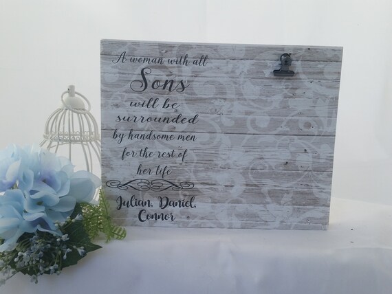 Mother Son Picture Frame 4x6 - Wooden Tabletop Frame, 'Life Is Better With My Boys' Quote, Mom/Dad Gift From Son