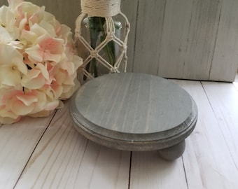 Hand Painted Wood Farmhouse Riser, Mini Plant Stand, Distressed Decor
